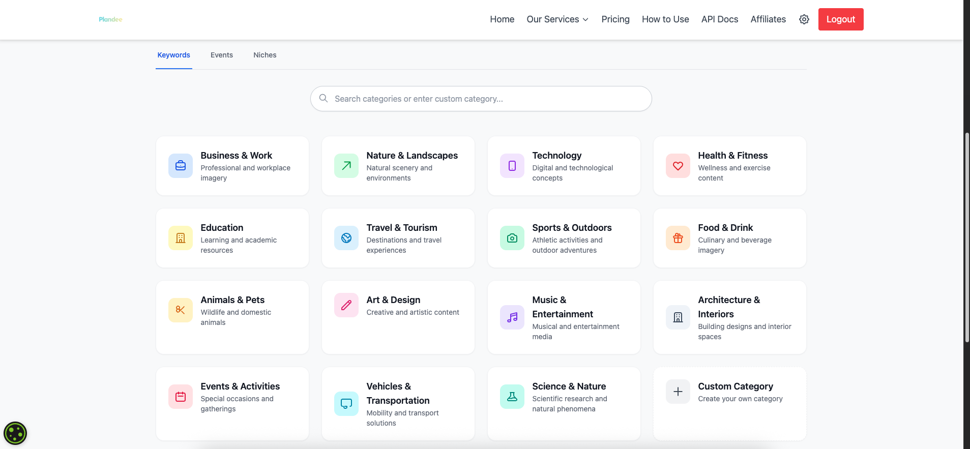 Keywords Analysis Interface