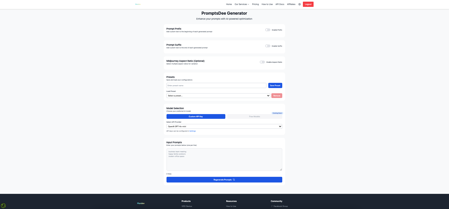 Platform Selection Interface